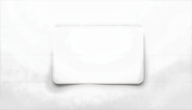 minimalist white square box lid mockup centered on white background top view
