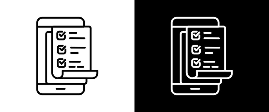 Smartphone white and black icon set design