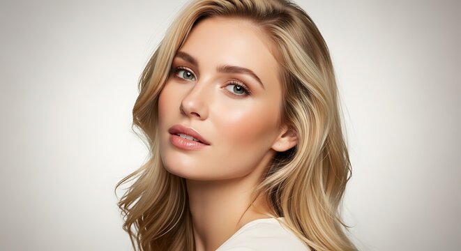 Beautiful Blonde Woman Portrait with Soft Lighting
