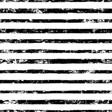 Seamless horizontal grunge stripes, rough vector background