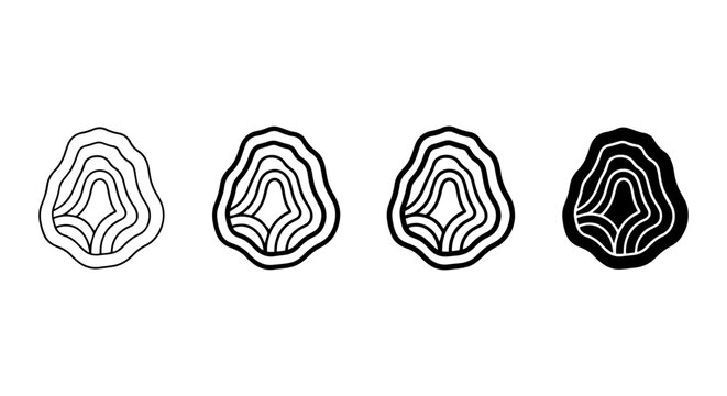 Abstract Geode Slice Icons, Crystal Layers, Organic Shapes, Minimalist Vector Graphics