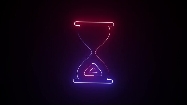 A glowing neon timer icon appears in the center of a dark futuristic background with premium motion graphics, 4K, transparent background, minimal design, no text, no watermark.