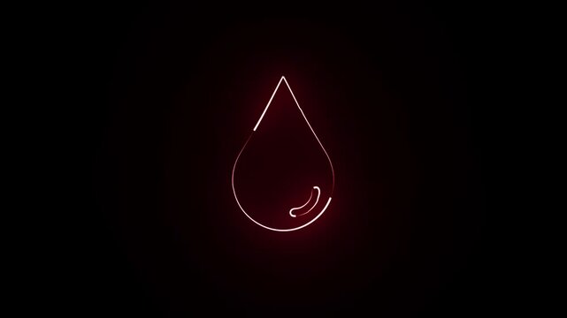 A glowing neon water drop icon appears in the center of a dark futuristic background with transparent background, minimal design, no text, no watermark.