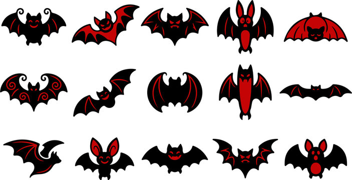 Halloween bat vector bundle 01