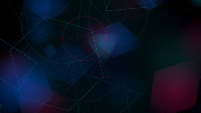 Abstract cosmic background with glowing geometric shapes