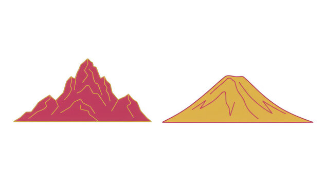 Minimalist of Two Distinct Mountain Peaks