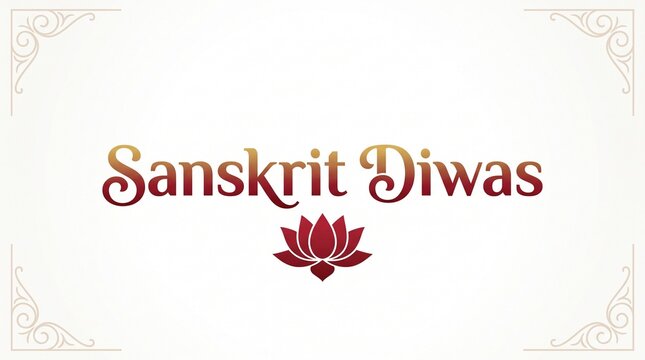 Sanskrit Diwas Celebration Lotus Flower Symbol Poster