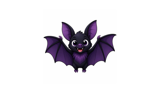 Cute Purple Bat Illustration for Halloween or Spooky Theme