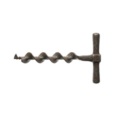 Vintage Hand Auger Drill Tool for Woodworking