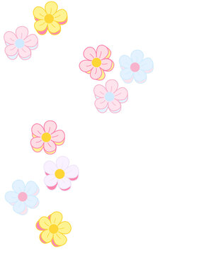 Hand draw colorful flower illustration for wallpaper or background. Transparent background 