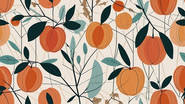seamless pattern with peach  abstract background illustration