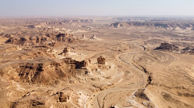Egypt Western Desert Desert and Nile Landscape