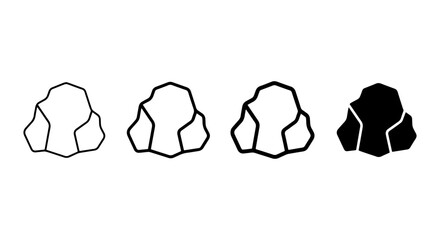 Set of Rock Icons, Stone Vector Graphics, Geological Elements, Nature Symbols © mim