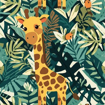 seamless pattern with giraffe