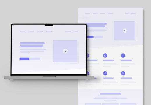 Modern Digital Agency Website Wireframe Layout UI Template