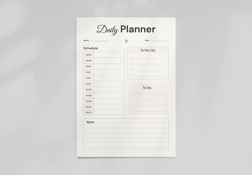 Minimal Daily Routine Planner Template