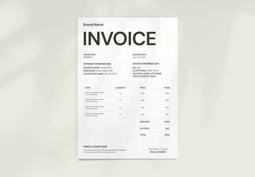 Minimal Business Invoice Template