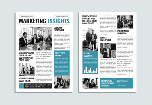 Modern Marketing Insights Newsletter Layout Template