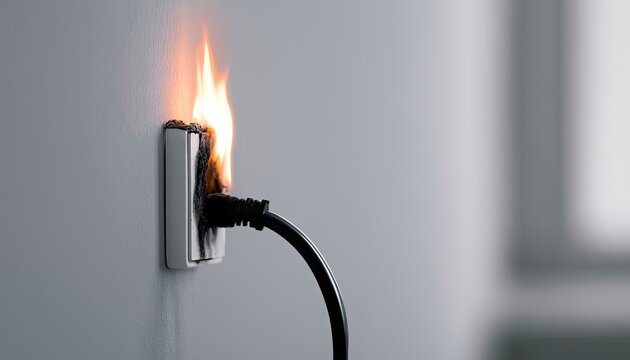 Electrical outlet sparking and burning as plug is inserted into wall