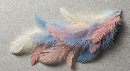 Naklejka premium Delicate Pastel Feathers Arranged Softly
