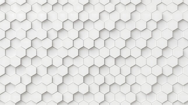 Seamless white hexagon pattern on clean background