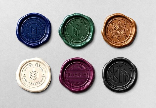 Wax Seal Logo Mockup Set PSD