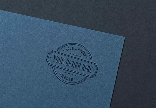 Debossed Paper Logo Mockup