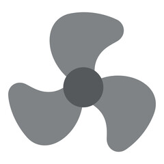 Gray propeller icon with three blades and circular center  simple graphic design element icon © designernur