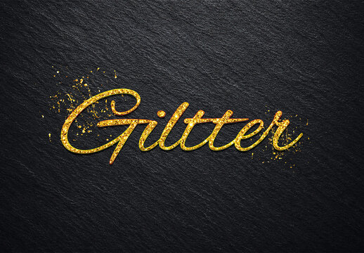 Gold Glitter Text Effect Template