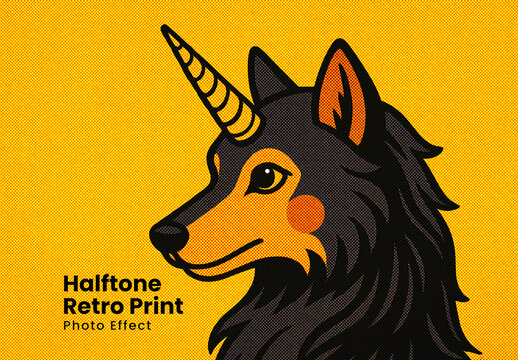 Halftone Retro Print Photo Effect