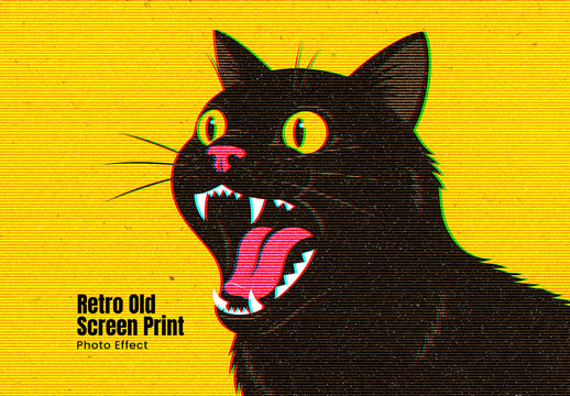 Retro Old Screen Print Photo Effect