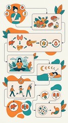 Fototapeta premium Healthy lifestyle choices for wellness and body health infographic
