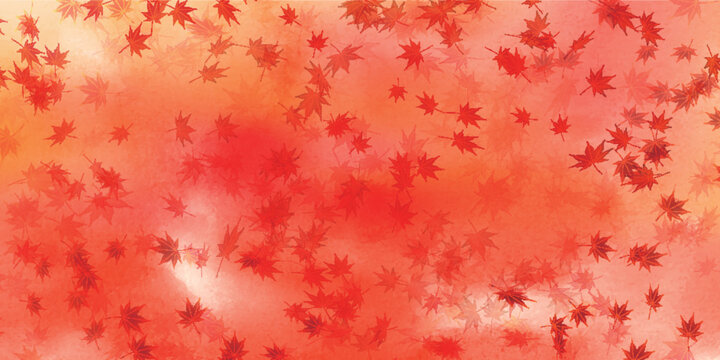 Vibrant Red Autumn Maple Leaf Background Illustration
