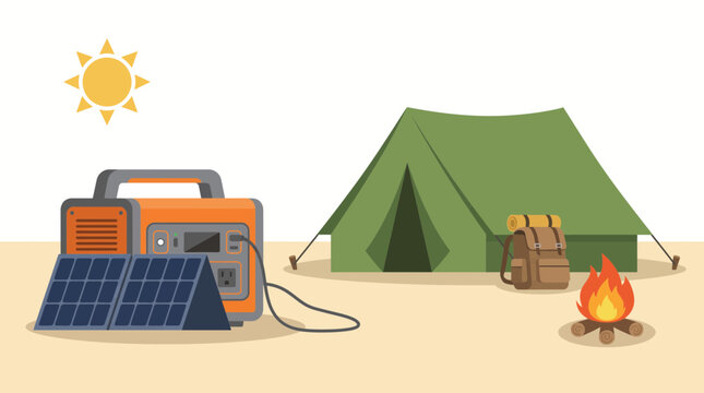 Solar Powered Portable Generator Camping Outdoor