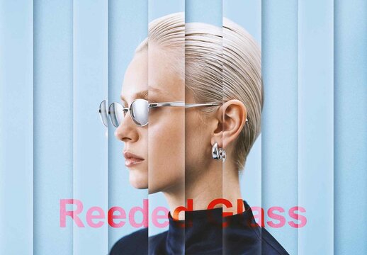 Fluted Reeded Glass Panel Photo Effect