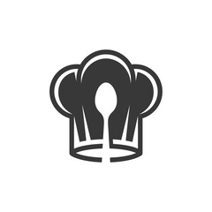 Chef Hat And Spoon Icon On White Background © Rizquna_art