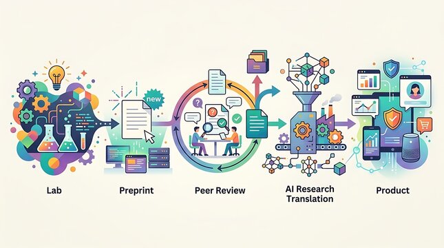 Scientific research and development process from laboratory to product