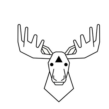 Geometric Moose Head Illustration