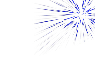 Fototapeta premium Abstract blue light rays speed lines effect isolated on transparent background