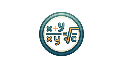 Fototapeta premium Mathematical Equation Circle Icon On White Background