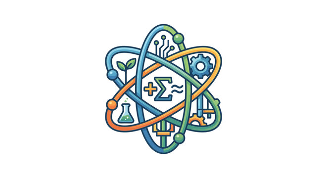 Science And Technology Atom Concept Icon On White Background