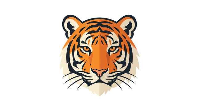 Tiger Head Vector Icon On White Background