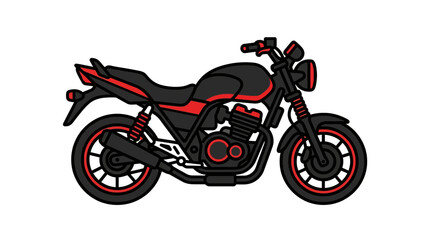 Obraz premium Modern red and black sport motorcycle side view.