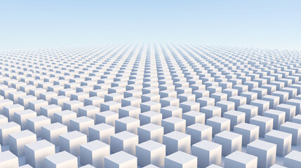 Fototapeta premium Endless Array of Cubes Stretching to the Horizon Under a Soft Sky