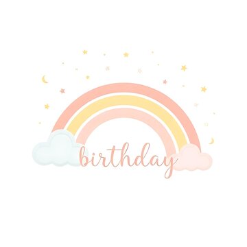 rainbow and clouds,birthday card