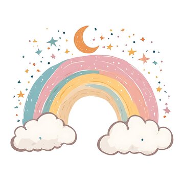 rainbow with clouds