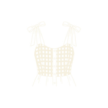 Women's summer gingham top with bow straps.