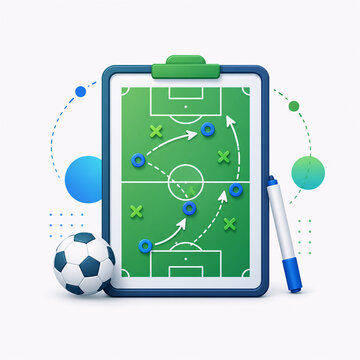 Football Strategy Tactics Board Icon Illustration