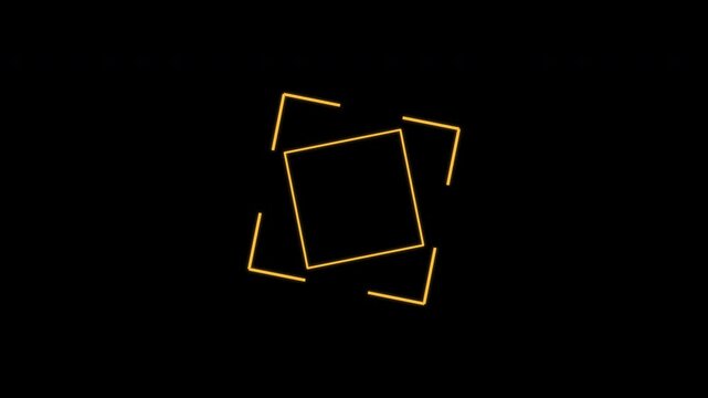 Corner Brackets Rotating Line Border, Seamless Loop, Gold Alpha 4K