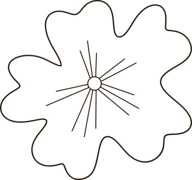 Cute Rounded Flower Line Art Minimalist Bloom Blossom Cartoon Coloring Page